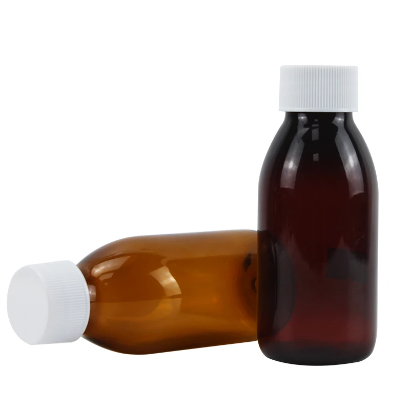120ml PET Container Cough Syrup Bottle Amber Liquid Oral Bottle Plastic Bottle
