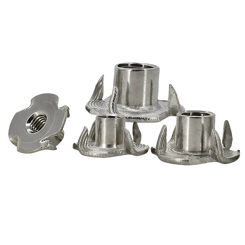 Good Quality stainless steel Carbon Steel Nickel Plating DIN1624 Four Jaw Insert Nuts For Furniture Hardware Industry