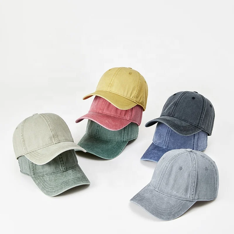 Wholesale Vintage 6 panel Cotton Washed  gorras Hats Twill Plain sports caps Adjustable Dad Hat