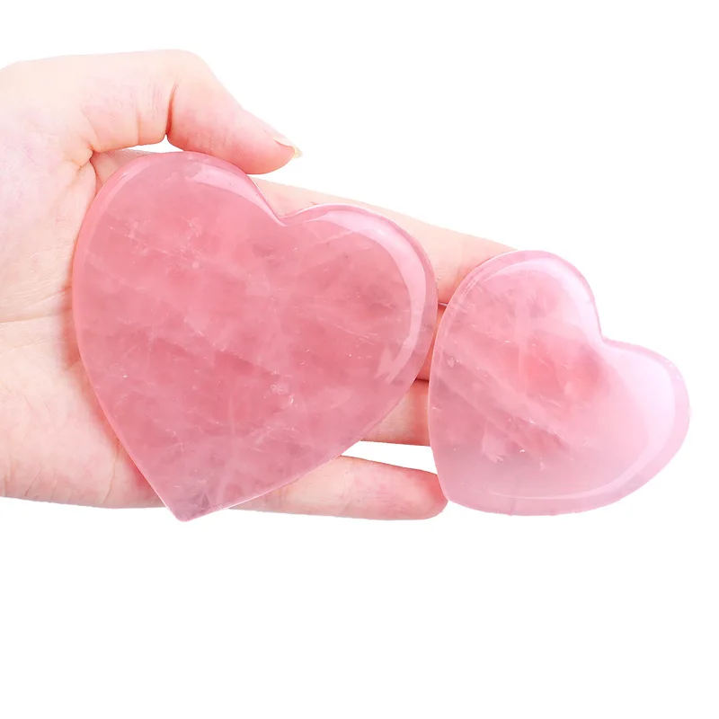 Manufacturer Heart Shape Guasha Jade Natural Rose quartz Jade Stone Beauty Tool Gua Sha Scraping Tool GuaSha Board