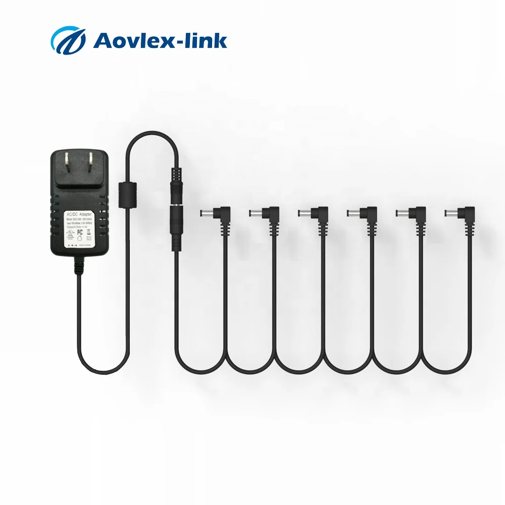 Питание 1 до 6 способ DC кабель DC 5,5x2,1 мм разъем гитары кабель Дейзи цепи 9 В 1A выход