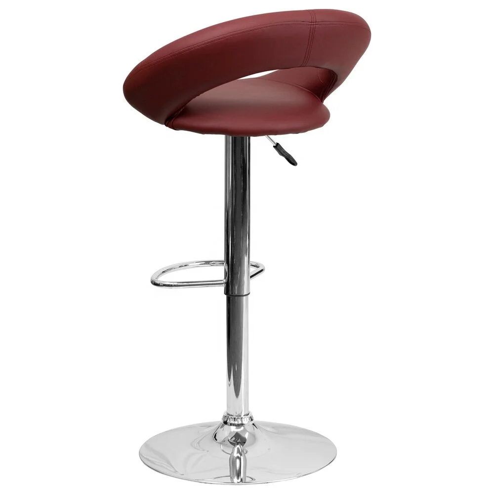 bar stool adjustable height swivel Leather Accent Chair with footrest