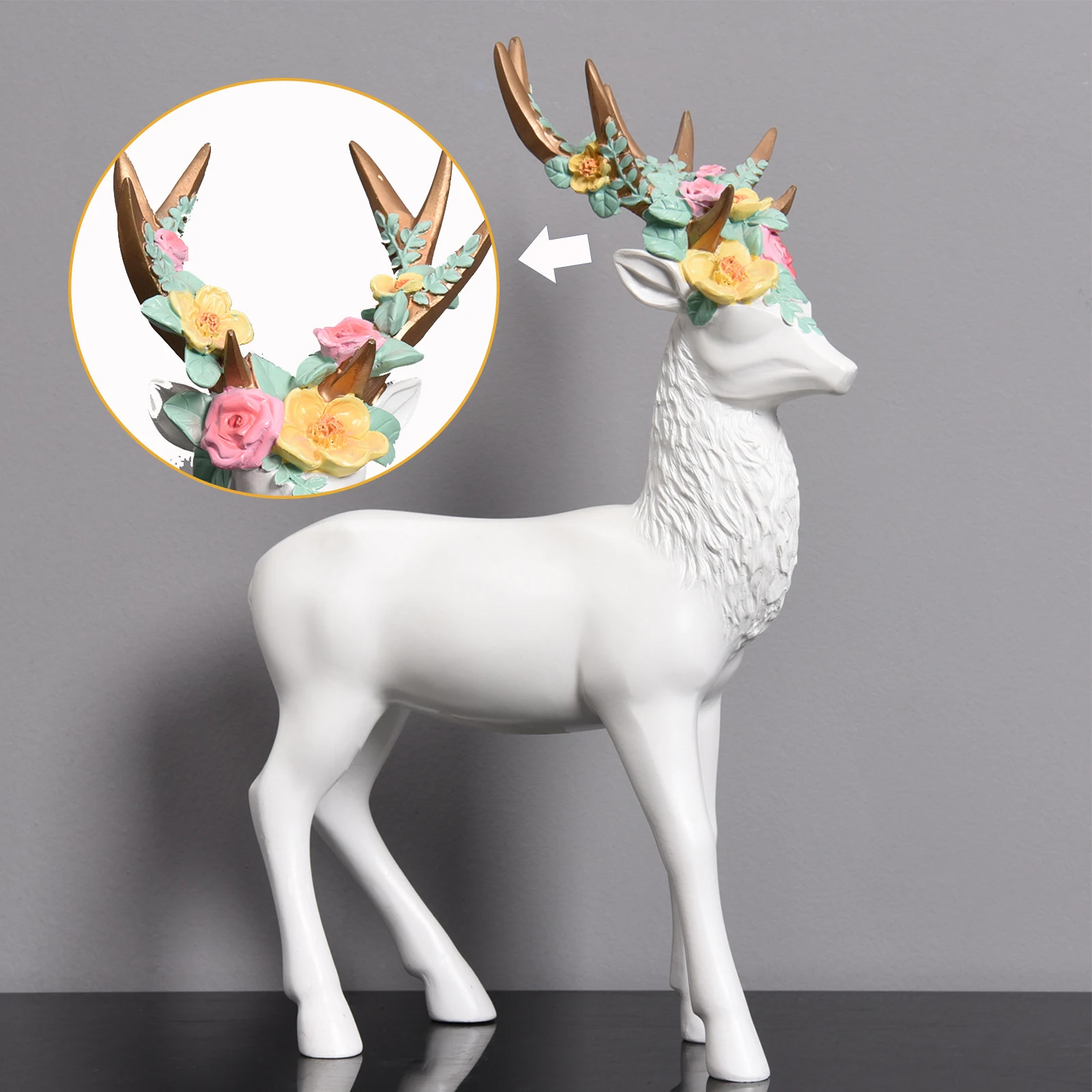 Creative living room TV cabinet home decorations animal deer sculpture resin crafts statue elk ornaments