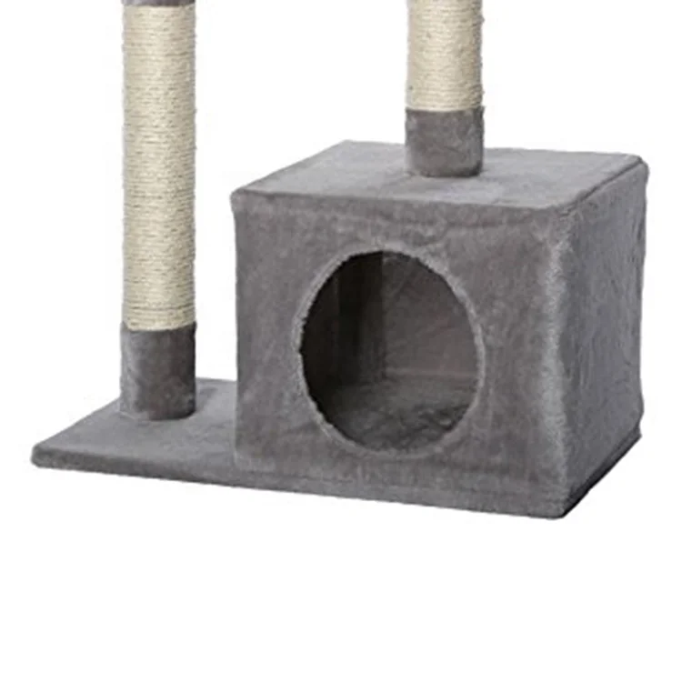 China Original Gray Simons Cat Game Cat Toy Happy Turntable With Condo Cat Pet Play House With Scratches