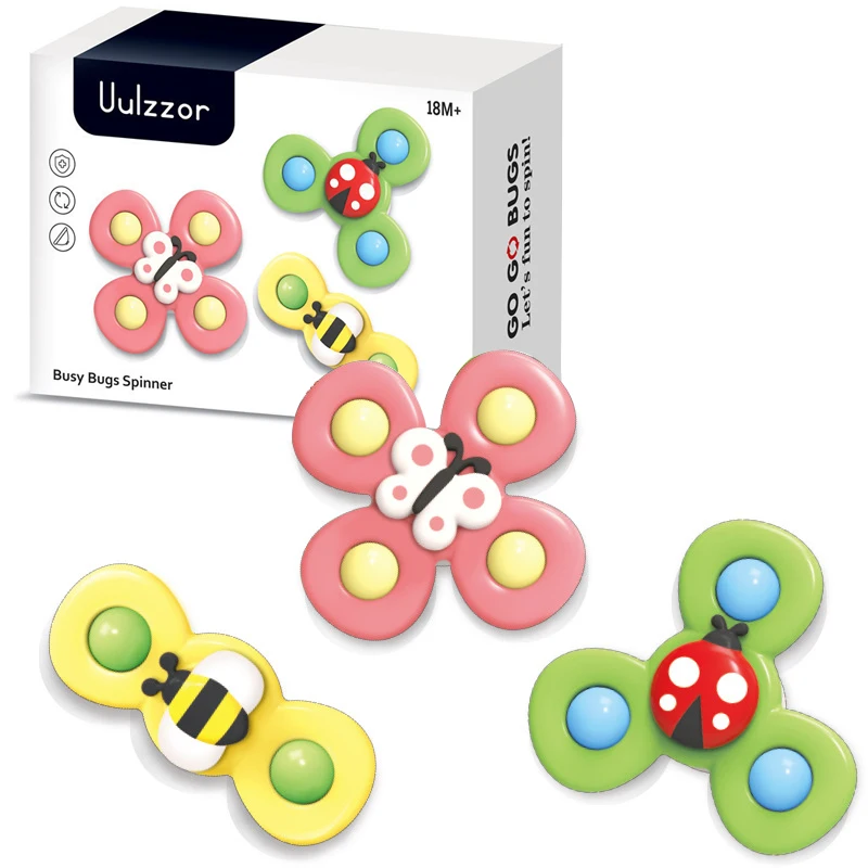 
Cartoon fidget Spinner rotating bell insect mini windmill stress relief puzzle finger ring childrens toy 