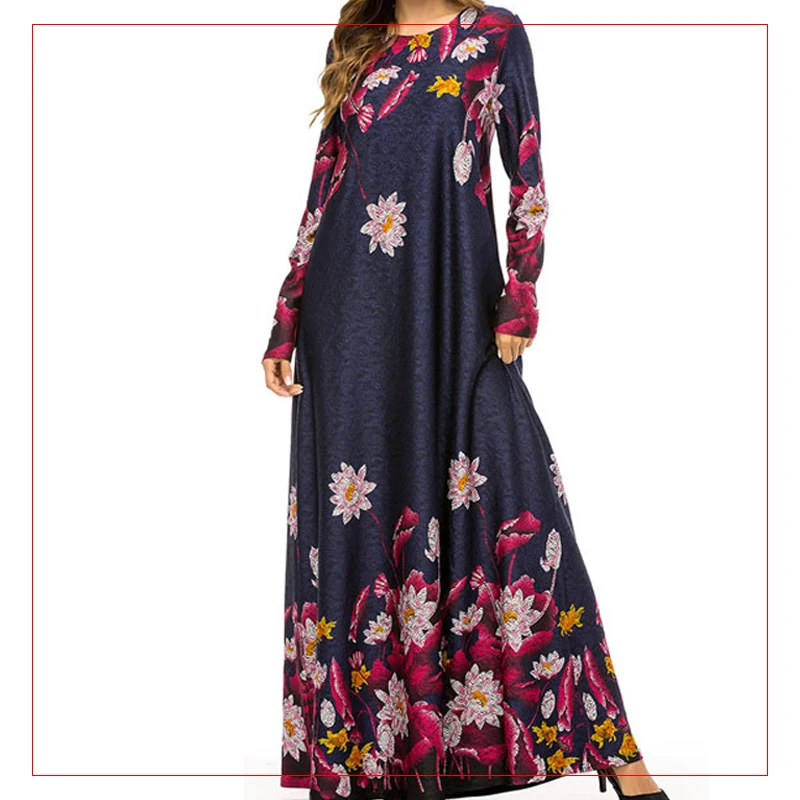 Muslim Printed Islamic Women Dress, Custom Dubai Moroccan Kaftan/Djellaba/Abaya Islamic