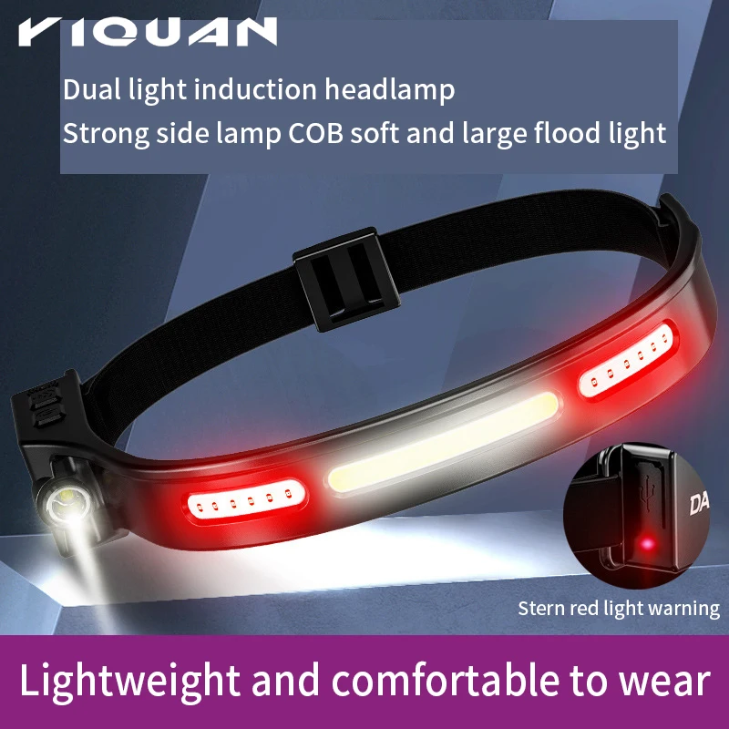 Intelligent Sensor Induction LED Mountain Bicycle Head Light USB Rechargeable Accessories Miner Light