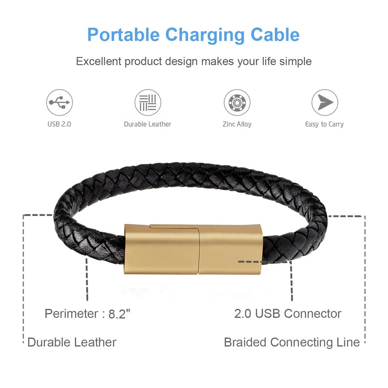 Новый стиль носимый зарядный браслет USB кабель для передачи данных Samsung Android и i Phone