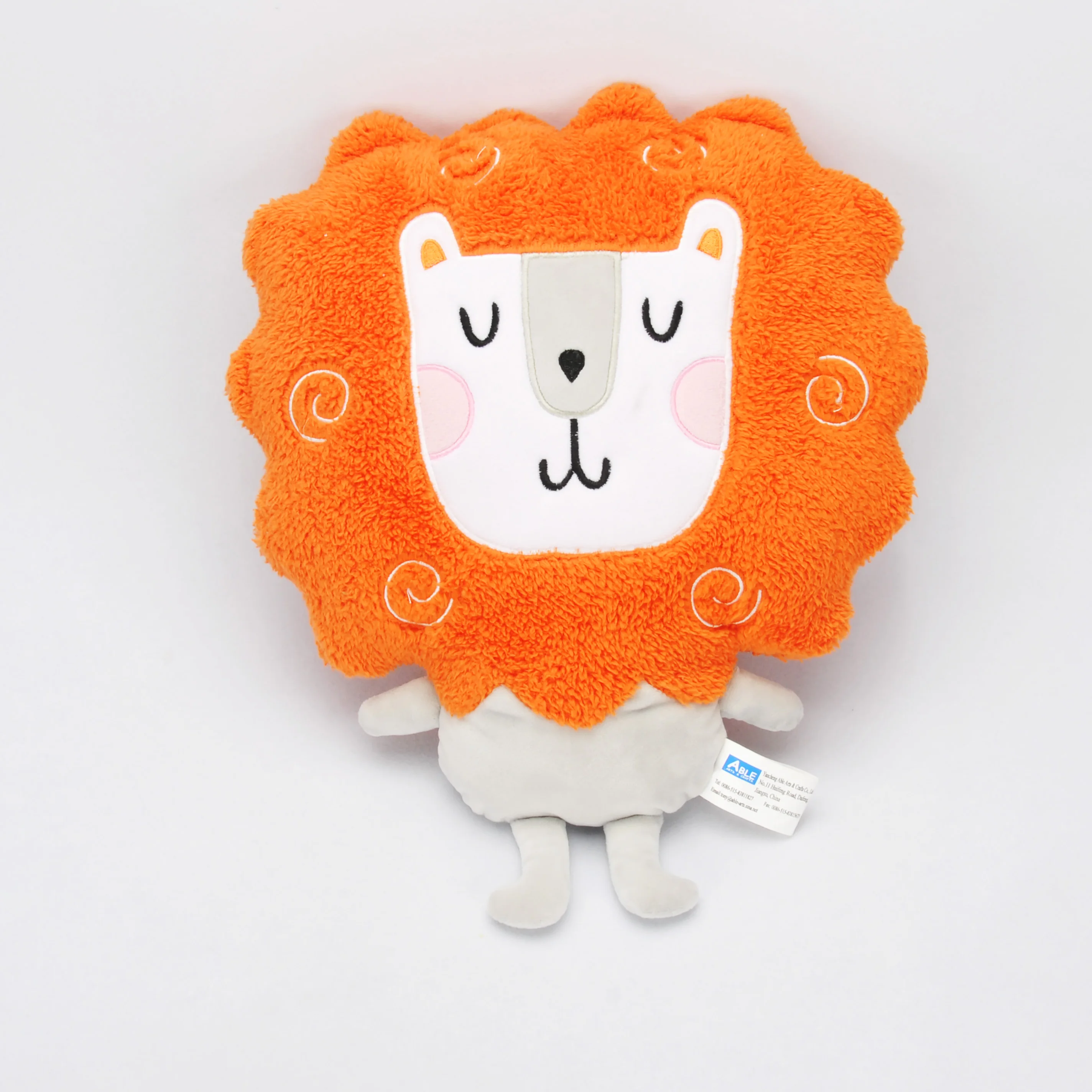 
2020 amazon wholesale Free sample OEM ins custom cute soft baby kids stuffed plush animal toys lion shaped pillow cushion 
