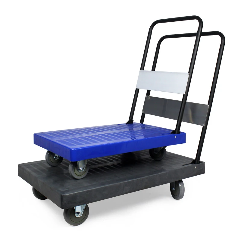Platform Trolley use to Warehouse Platform Trolley Hand Truck Flatbed Push Cart With Silent Wheel Trolley Carts For Tool