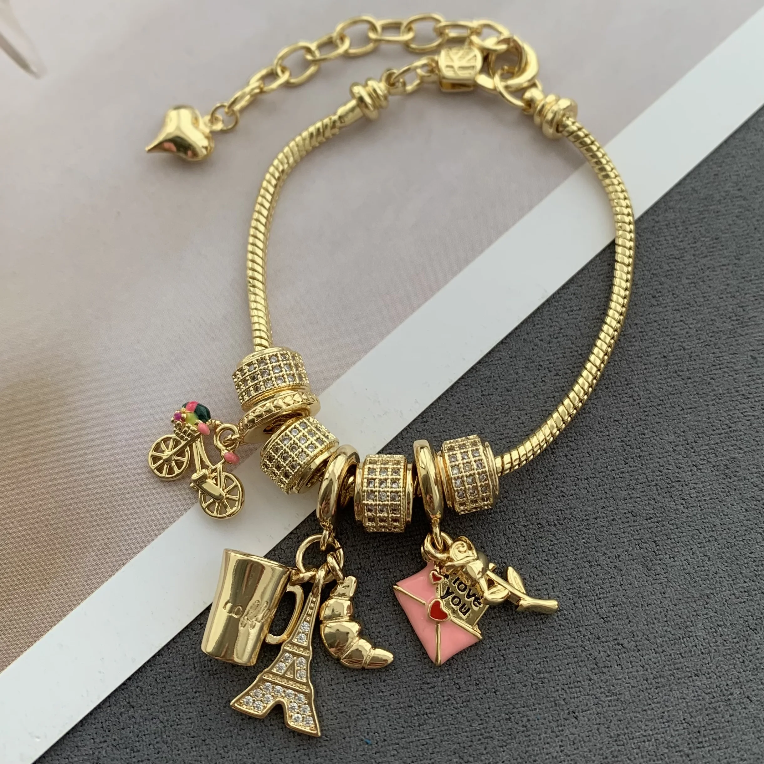 BD-L3924 Fantastic multi charm bracelets for men metal string bracelets diy charms fashion jewelry bracelets
