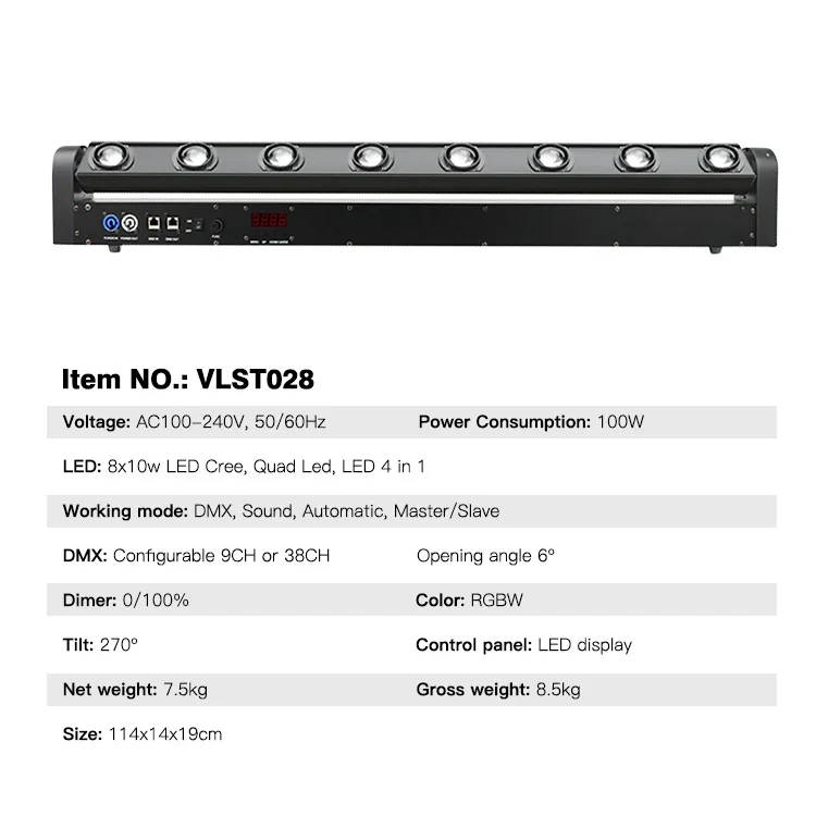 8 Eyes rgbw beam moving head stage led bar laser light for nightclub projector disco dancing stage party