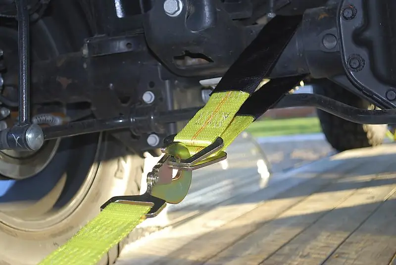 tow truck off road yellow Axle Straps with D-Ring and protective sleeve