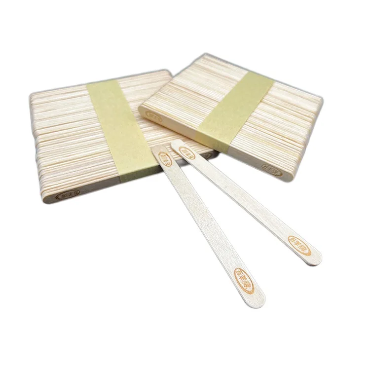 Hot Selling Fashion Thin Logo Printed Disposable Birch Wooden Ice Cream Stick