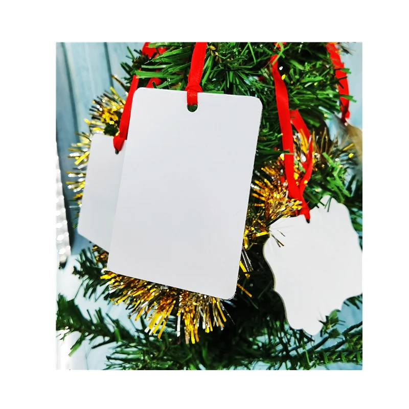Wholesale custom Rectangle shape picture design sublimation blanks aluminum ornaments for sublimation