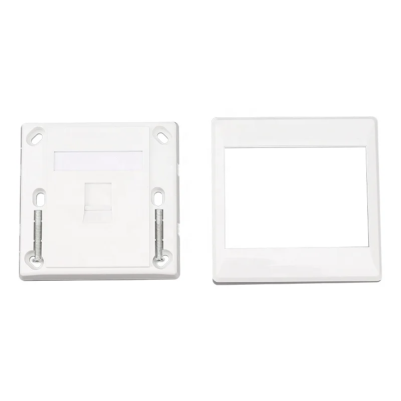 86Type ABS/PC Ethernet  Keystone Wall Plate RJ45 With 1 Port Dust Proof Door