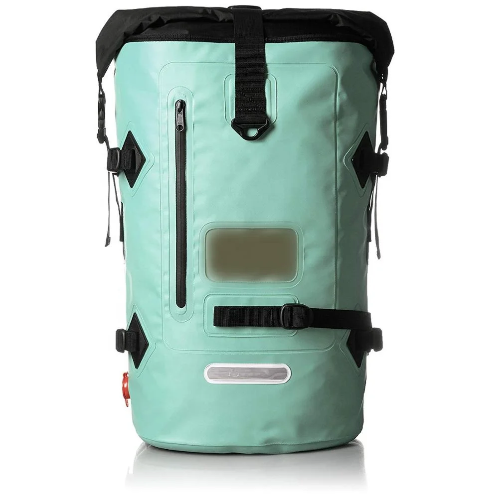 Big mountainbike backpack welded seamless Roll Top down Best adventure trip pvc 500D outdoor dry hiking bag For Camping travel