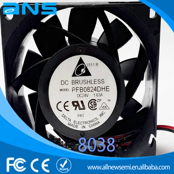Delta PFB0824DHE 1.63A 80*80*38MM 8038 24V cooling fans