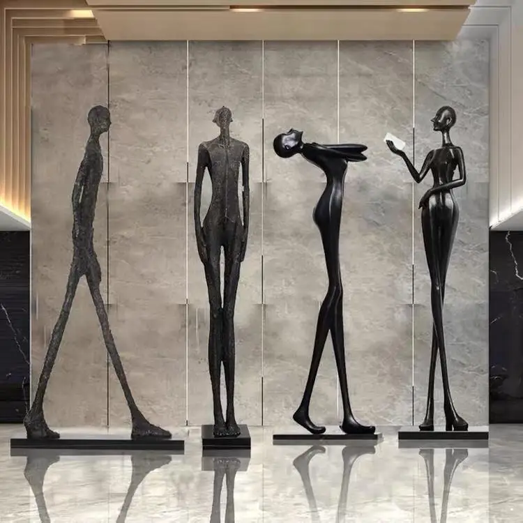 Nordic Fashion Looking Up to the Sky Man The wall Black Decorative Human Cool Man Sculpture