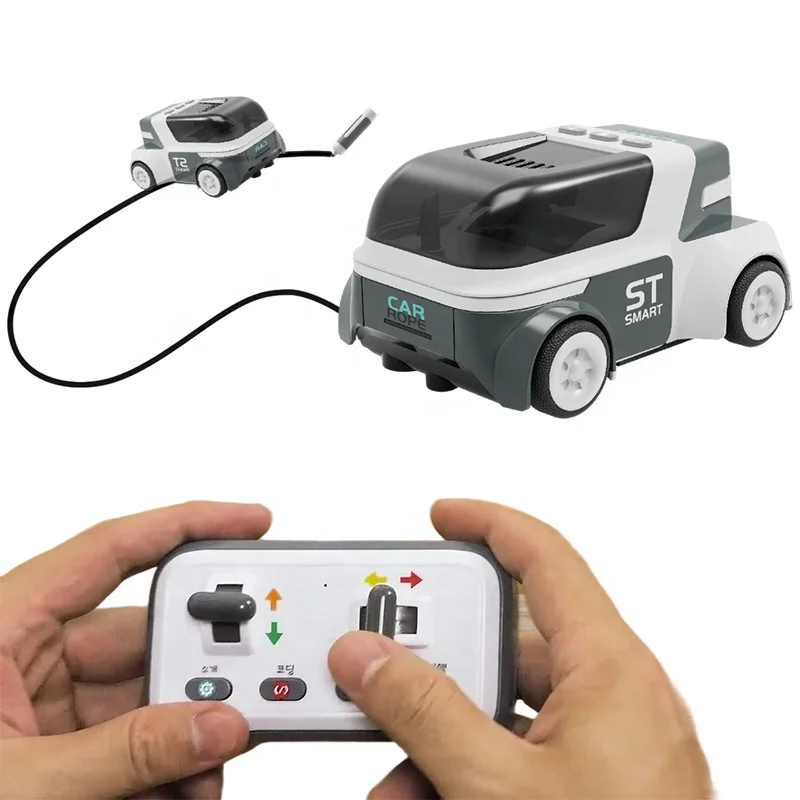 Interactive Programmable RC Toy Car with 2.4GHz Radio Control Educational Line Following Toy for Kids with Music Sound Led Light