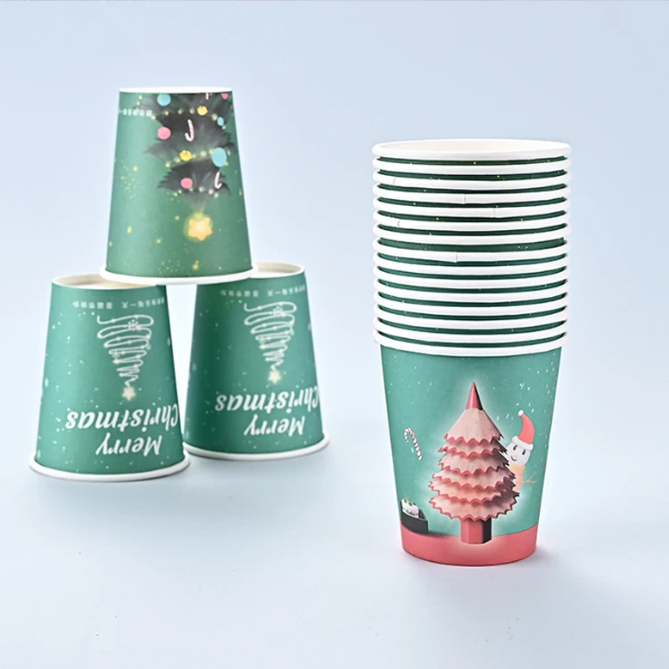 Hot Promotional Manufacture china cheap price Christmas paper water based bubble tea cups