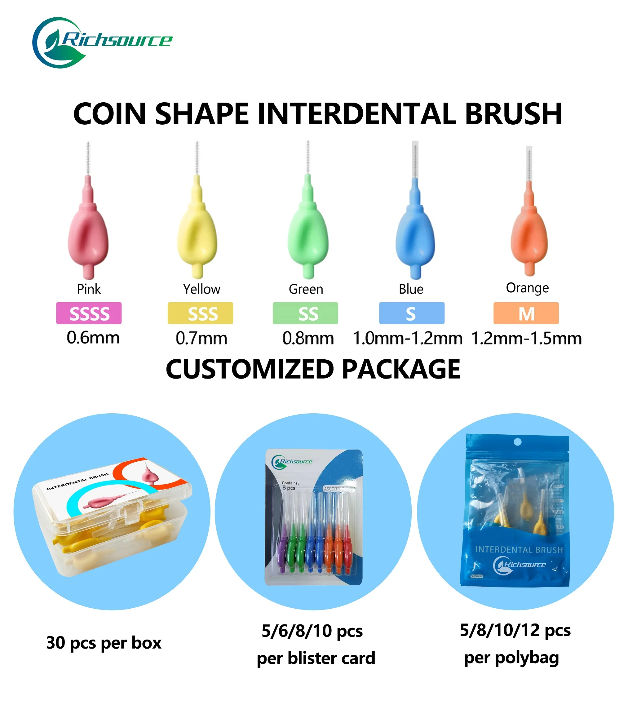 Different Shape Colored Braces Brush Interdental Brush Toothpick Long Handle interdental brushes