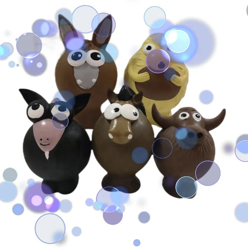 Hot-selling squeaky latex animal balls sets dog toys interactive bounce ball animal pet toys