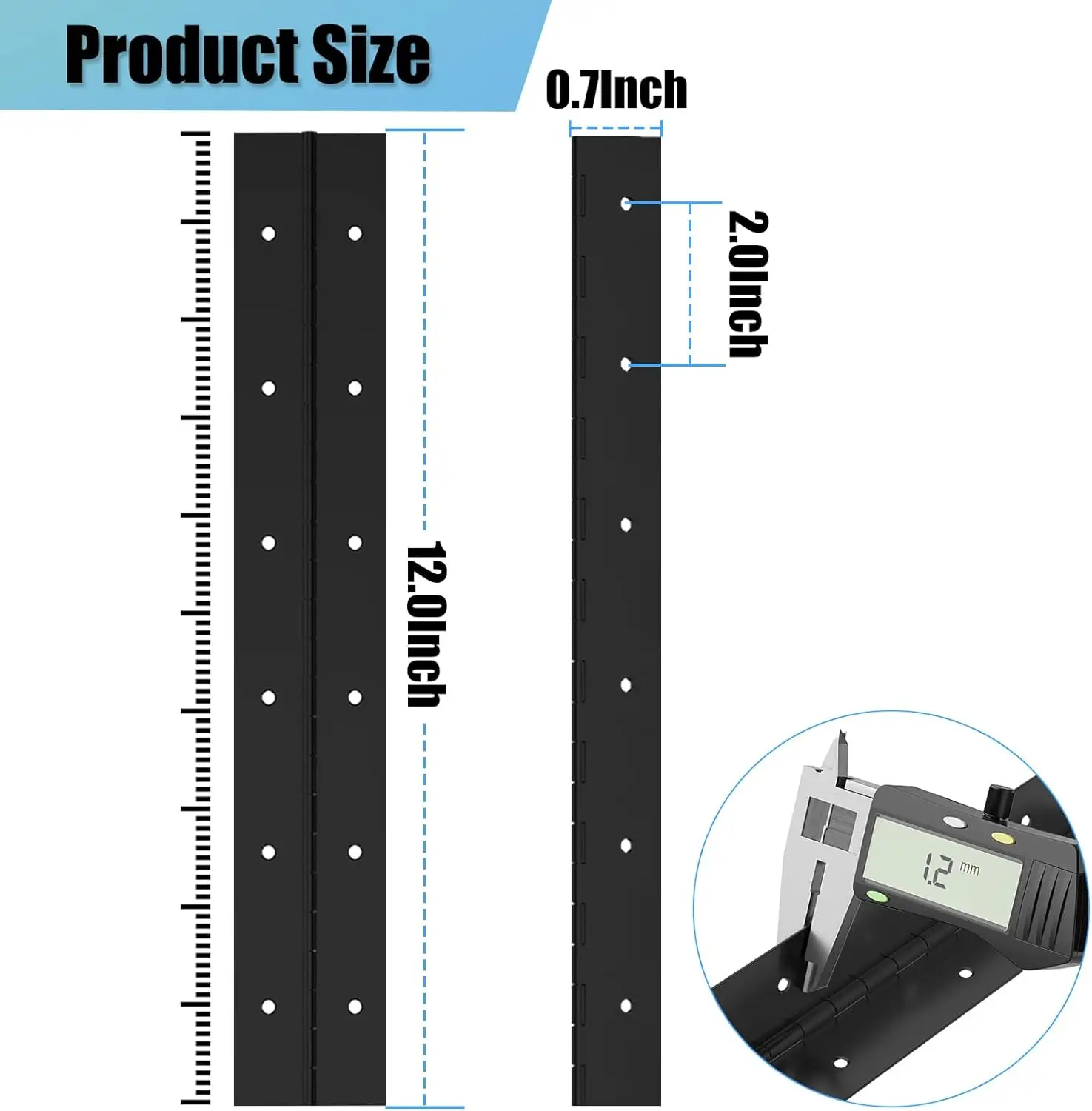 Leaf Thickness Heavy Duty Stainless Steel 12inch Piano Hinge Continuous Hinge with Screws for Cabinet Boat Door