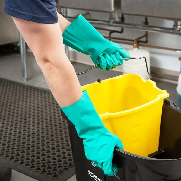 Thick Latex 92600 guantes induatriales Green Nitrile Hand Work Gloves for Industrial