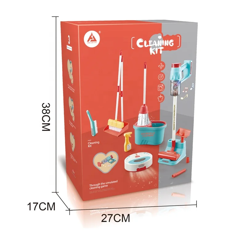 Pretend Play set Children Cleaning Tools for Toddlers Up to Age 3 Includes 6 Pieces  Cleaning Toys Electric Sweeper