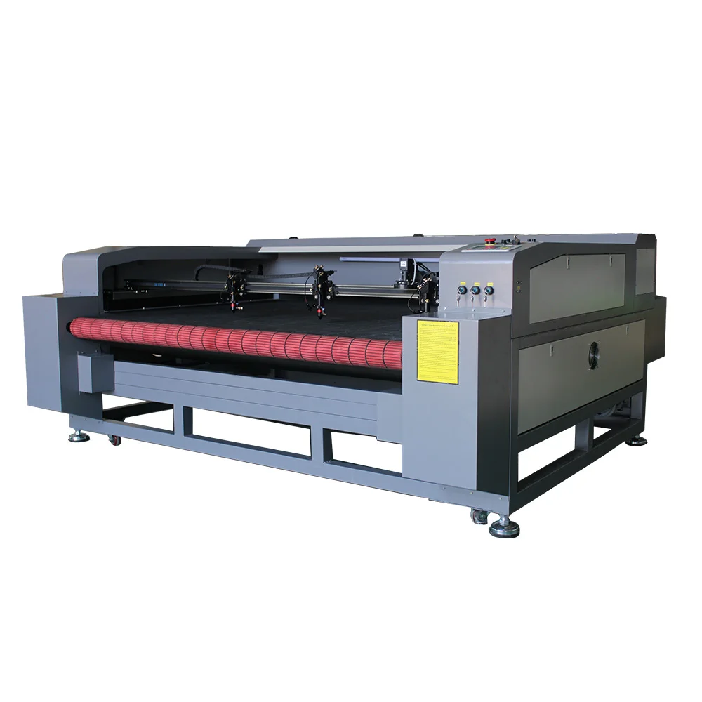 ZODO 1810 big size three laser haed 100w 130w 150w 180w  fabric Laser cutter  autofeed cloth cnc laser cutting machine