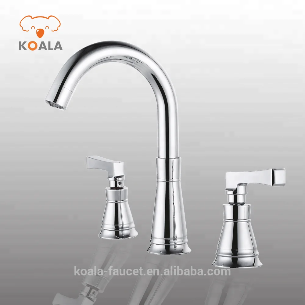 UPC Full Copper Double Handle Chrome Fancy Bathroom Basin Mixer Taps