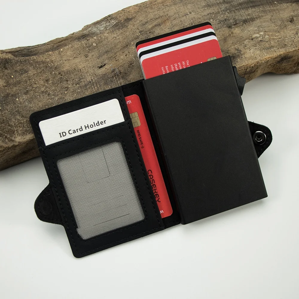 Factory Mini Minimalist Automatic Smart Bank Card Holder Luxury Slim Card Holder Smart Wallet For Men