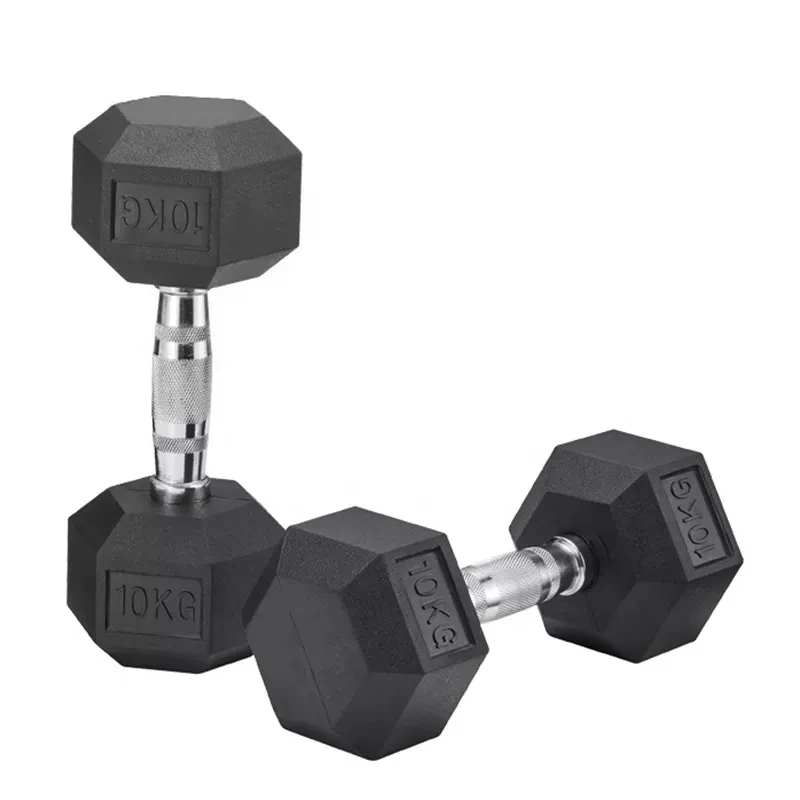 black rubber hexagonal dumbbells gym use 10 kg 40kg 50kg hex dumbbell set for sale