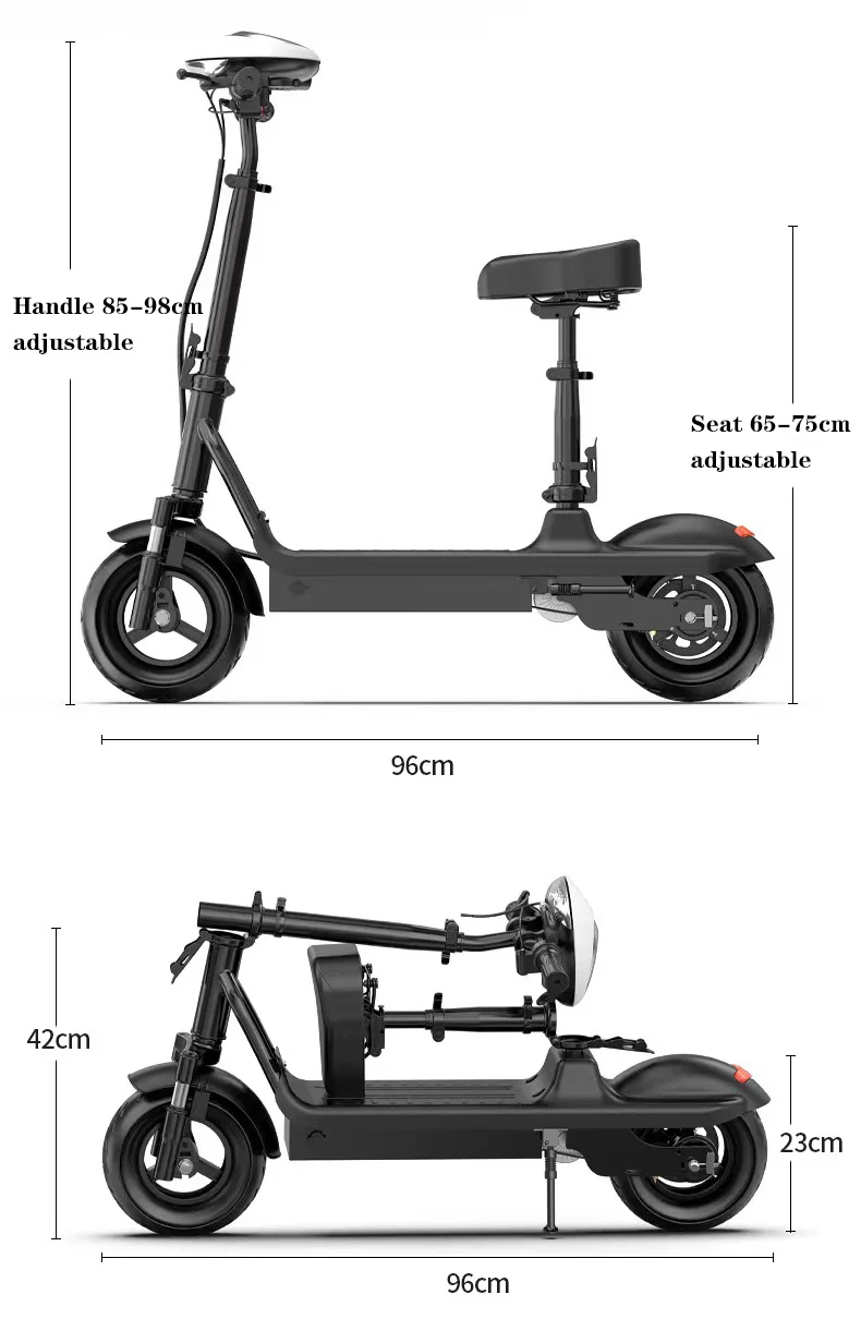 10 inch modified seat electric scooters powerful adult offroad electric scooter with 350w motor