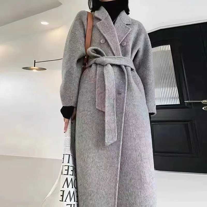 Hotsale popular wool cashmere women coats autumn winter warm long coat Custom oversized wool coats for women