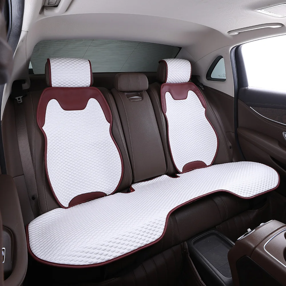 2024 High Quality PU Car Seat Cushion with Elegant Leather Edging Full Set for Toyota Camry and Honda Civic Ice Beads Cover