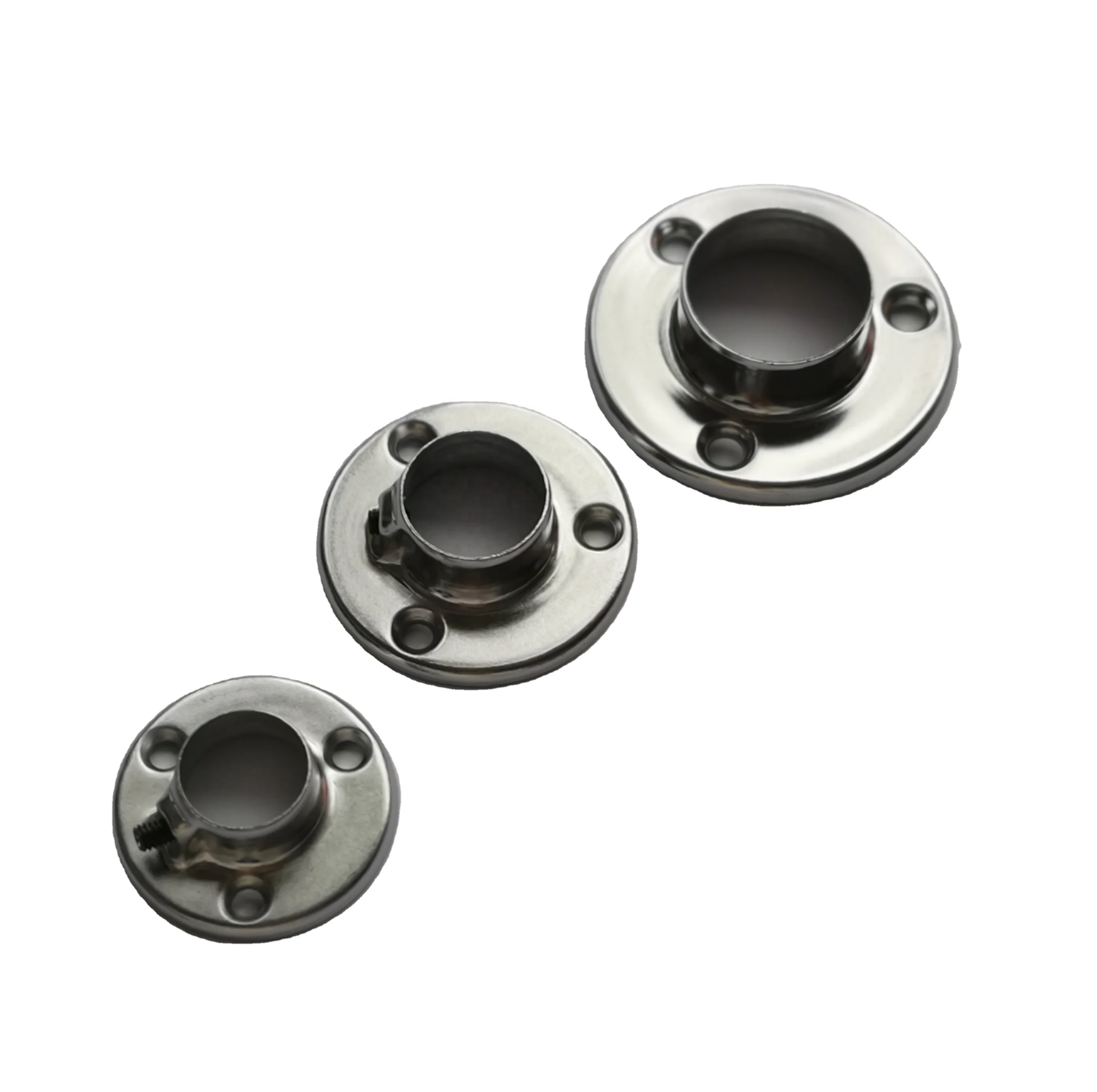 YD Furniture wardrobe tube holder railing with iron  flange