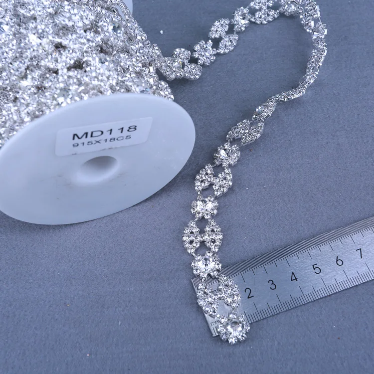 
Bridal Appliques And Trims, Micro Crystal Rhinestone Roll Trim 