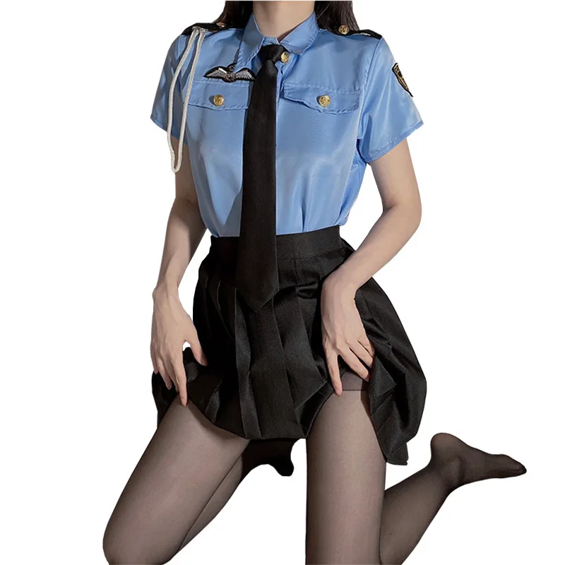 Hot Sexy JK Uniform Set Japanese Cosplay Police Costume Women Exotic Role Play Police Costume Sexy Lingerie