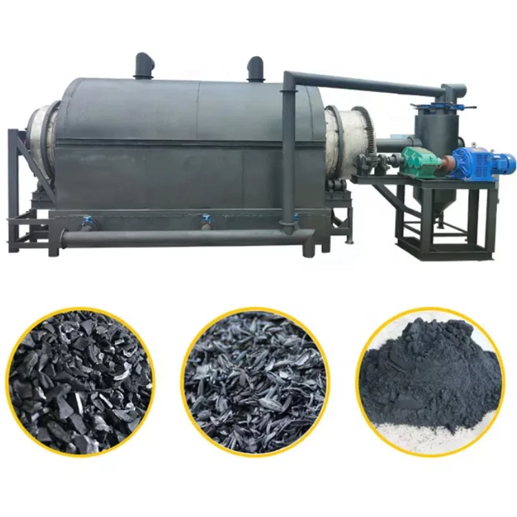 Hookah charcoal making machine high quality sawdust carbonization furnace horizontal carbonization furnace