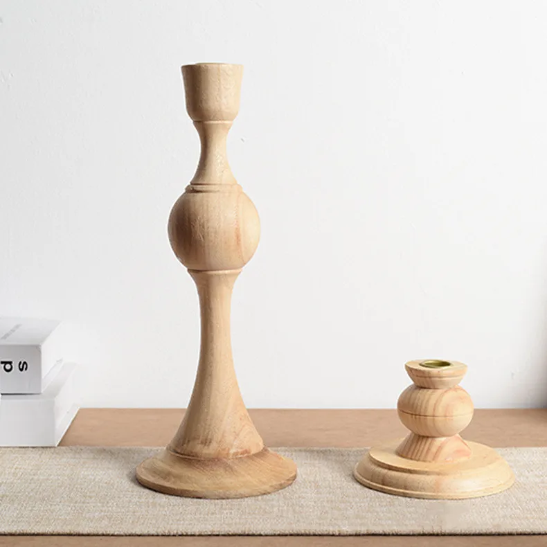 Custom Creative Candle Ornaments Wooden Relief Candlestick Crafts Ornaments Exquisite Solid Wooden Candlestick