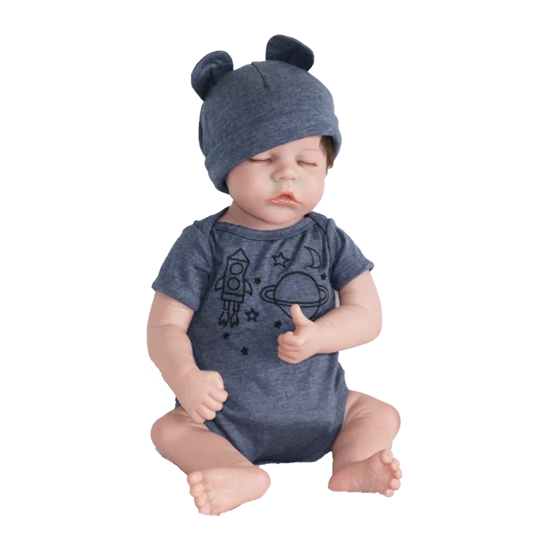 Collection 48cm Newborn Dolls Real Looking  Bath Toys Reborn Dolls Solid Silicone Baby