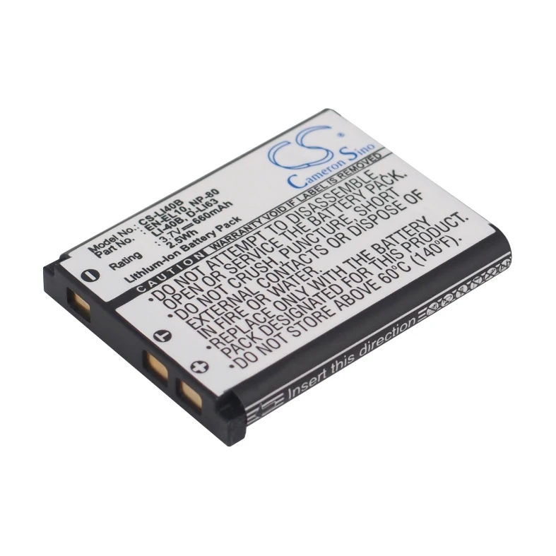  Батареи для камеры Aikitec Powerkit BL-40B-500 литий-ионный аккумулятор беспроводной мини небольшой Замена аккумуляторной батареи Accu акумуляторная