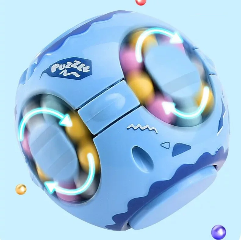 High Quality Anti-stress Educational Fingertip Puzzle Ball Rotating Spinning Magic Beans Cube Toy for Kids