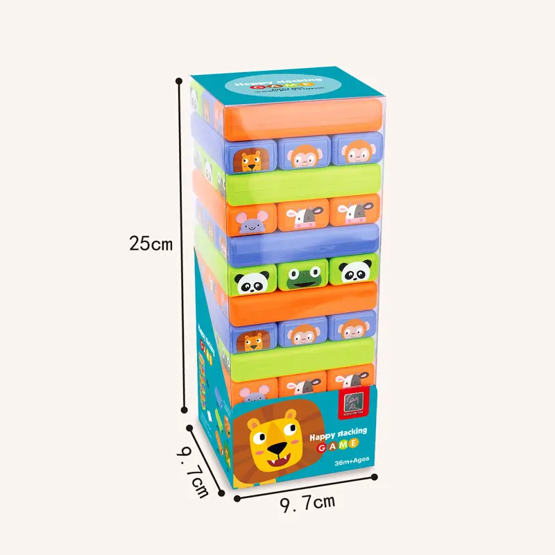 Creativity development diy tumbling building blocks game stacking tower for 3+ child