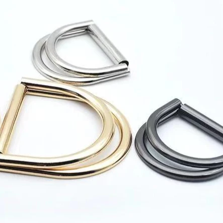 Top Quality Different Size Shiny Nickle Metal Interlock D ring Seat Belt Buckle For Bags