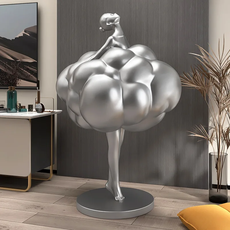 Hot Ballet Girl Shopping Mall Entrance Floor Sculpture Living Room Diy Big Ornaments Light Luxury Hotel Decoration Opening Gift