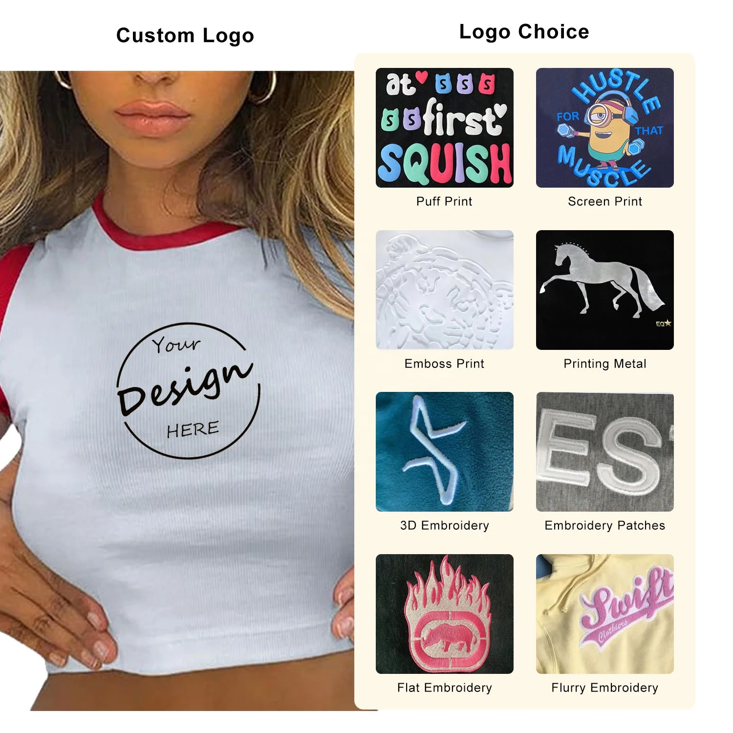 Screen Print Raglan Cotton Baby Tee Color Block Tight Rib Knit Cropped TShirt Custom Wholesale Slim Crop Tops T Shirt For Women