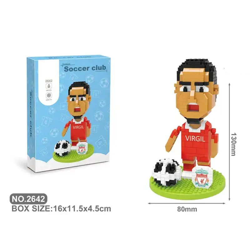 New Self Assemble Sport Football Player Messi Mini Action Figure Connecting Micro Block Toys Building Block Football Figure Set